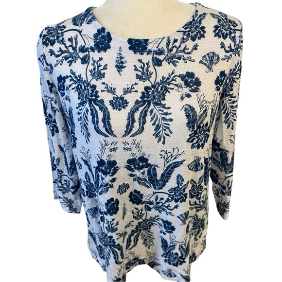 Calypso St Barth Womwns 100% Linen Floral Casual Shirt - Picture 2 of 6